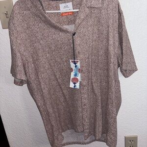 MBX Men's Tan Geometric Casual Shirt